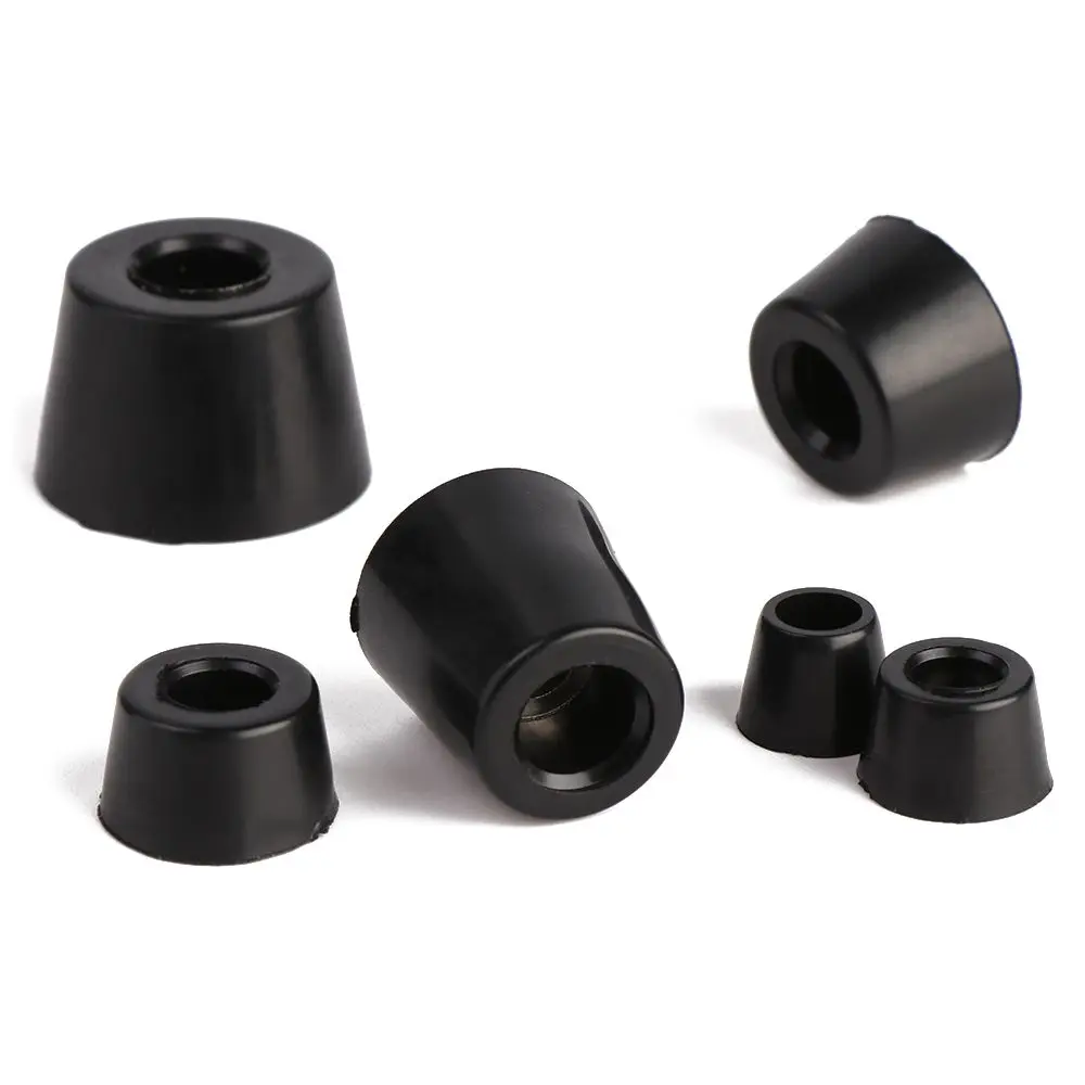 

10 pcs Safe Cushion Black Tapered Protective Pad PVC Foot Mat Furniture Slip Feet