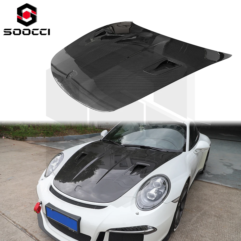 

Real Carbon Fiber RS Style Front Engine Hood for 911 991.1 991.2 Bonnets Ventilation Cover Front Hood Auto Parts