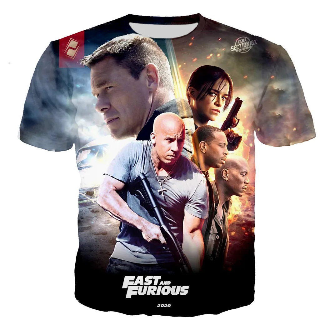 

New Fast & Furious 3D Printed T-shirts Men Women Summer Casual Harajuku Style T Shirt Streetwear Oversized Tops Tee