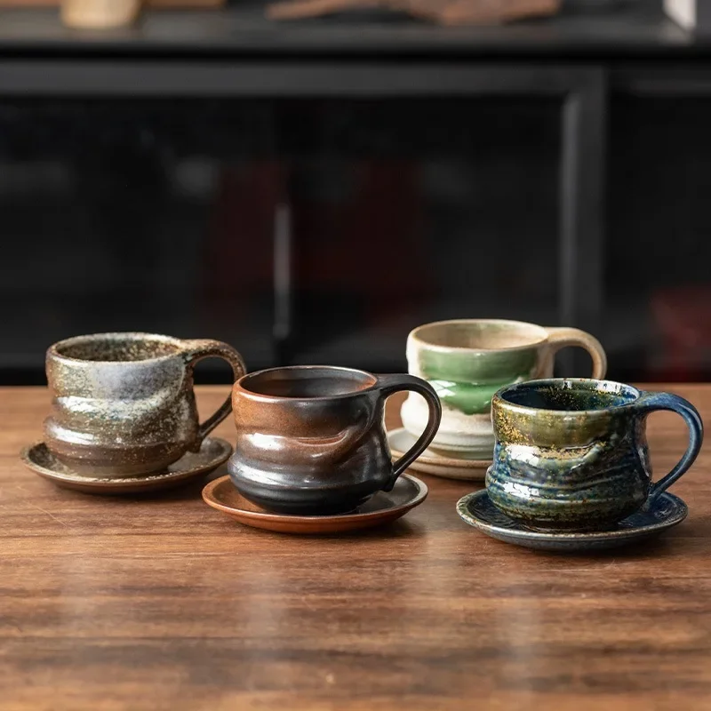 High Aesthetic Shaped Ceramic Mug,Creative Japanese Minimalist Tea Cup, Vintage Kiln Turned Coffee Mugs,Birthday Gift Water Cups
