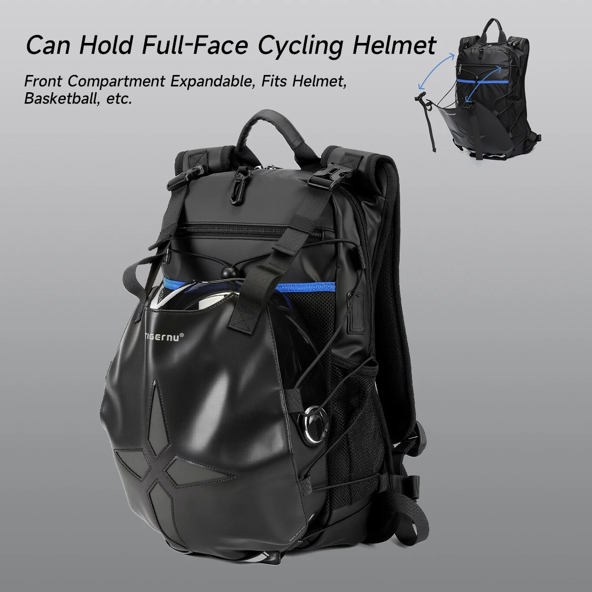 Tigernu Cycling Backpacks Men Waterproof Bicycle Bags Motor Bags Sport Bike Backpacks Storage Helmet Pack With Reflective Strap