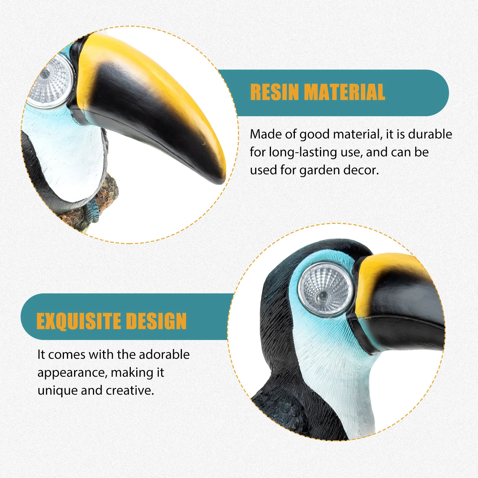 

Solar Large Beak Bird Resin Lamp Garden Decor Outdoor Glowing Ornament Housewarming Decoration Solar Outdoor Lights Decorative