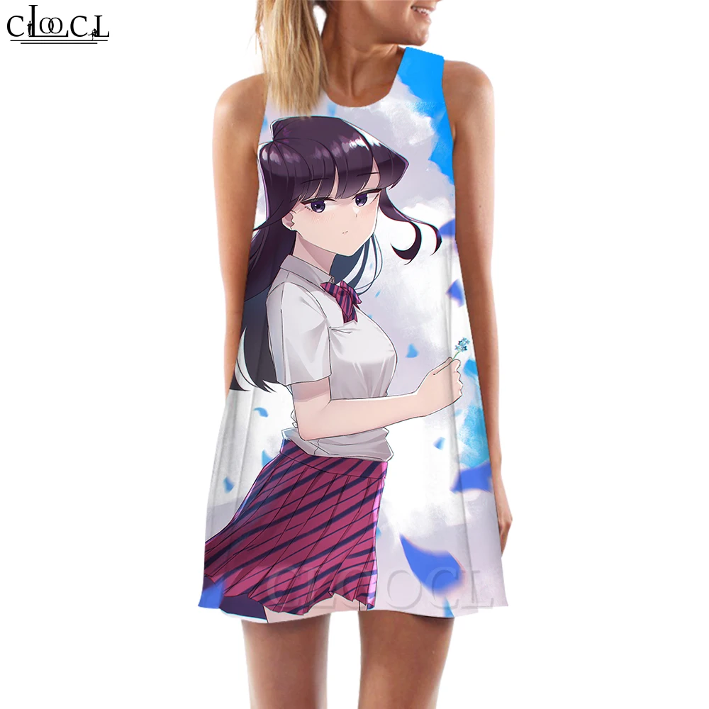 CLOOCL Vrouwen Tank Tops Komi Sankomi San Grafische Gedrukt Losse Jurk Sexy Mode Korte Casual Vrouwelijke Vest Mouwloze Jurk