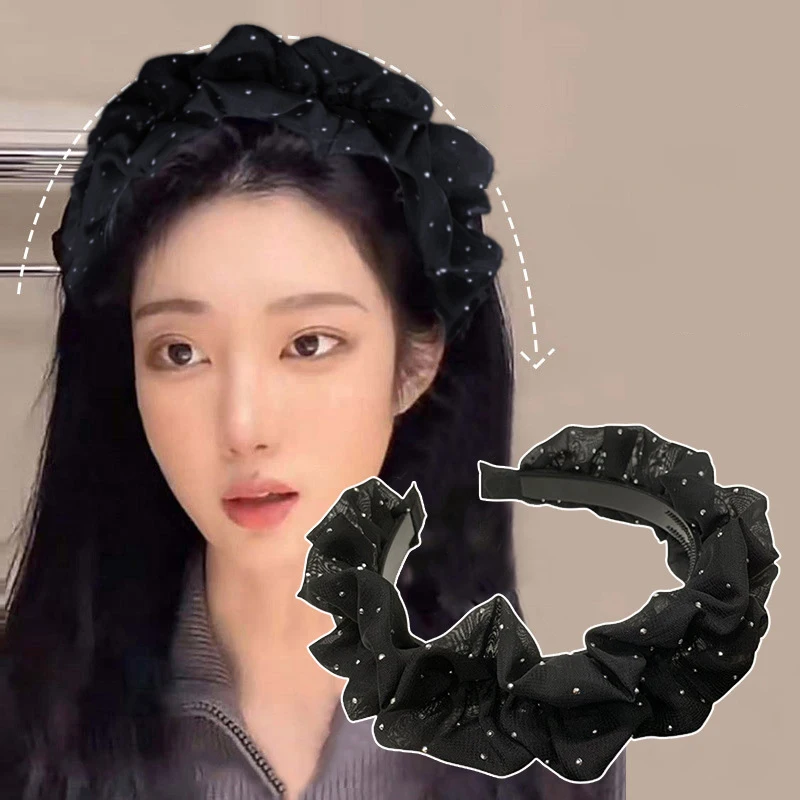 

Elegant Organza Pleated Hairband For Women Fashion Hair Hoop Headband Female Hair Accessories
