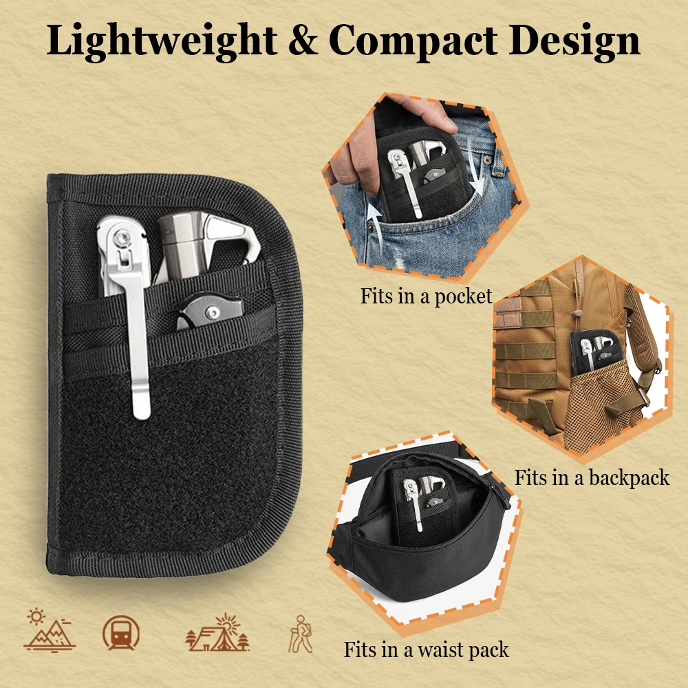 Utility EDC Pocket Organizer EDC Tool Pouch Tool Pocket Storage EDC Gears for Credit Card Wallet Key Compass Hunting Hiking