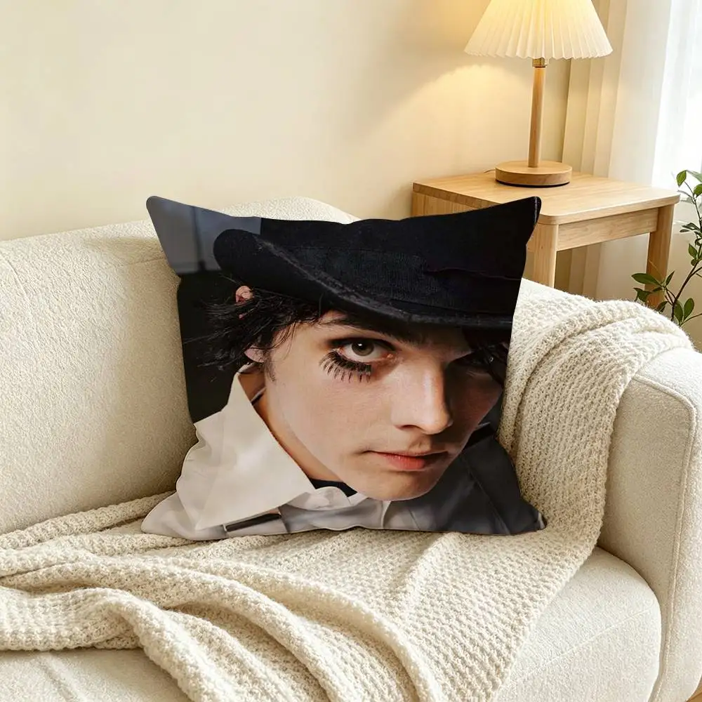 My Chemical Romance Gerard Way Square Double-Sided printed Pillow Case Bedroom Bedside Pillow Sofa Cushion Cover
