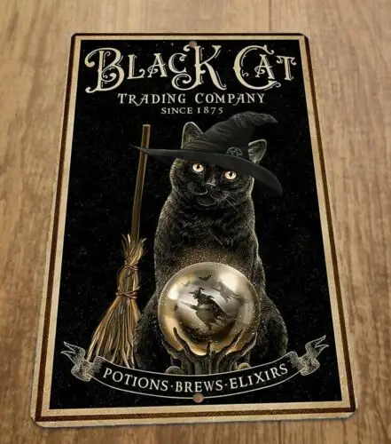 Black Cat Trading Company Vintage Style Ad 8x12 Metal Wall Sign
