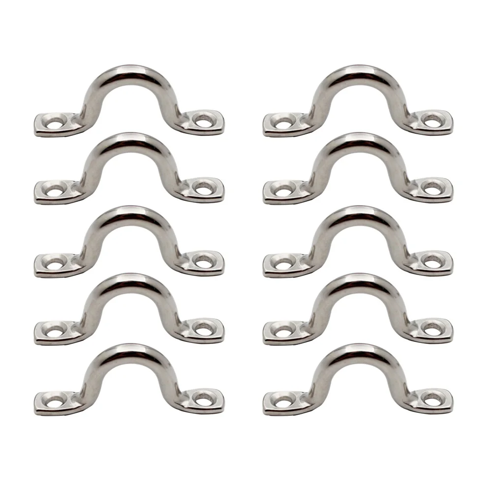 

15 Pcs Ring Hook Boat Handle Staple Tie down Anchor Point Winch Strap Saddle Clip