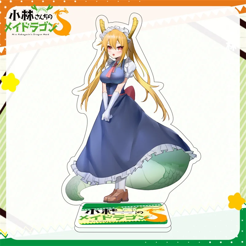 15cm Anime Miss Kobayashi's Dragon Maid Tohru Kanna Acrylic Stand Model Plate Toy Kobayashi-san Cartoon Figure Desk Decor Props