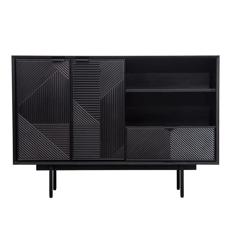 

Huada Furniture Italian Sideboard Cabinet Black Paint Side Cabinet Creative Nordic Locker Home Living Room Bedroom Furniture