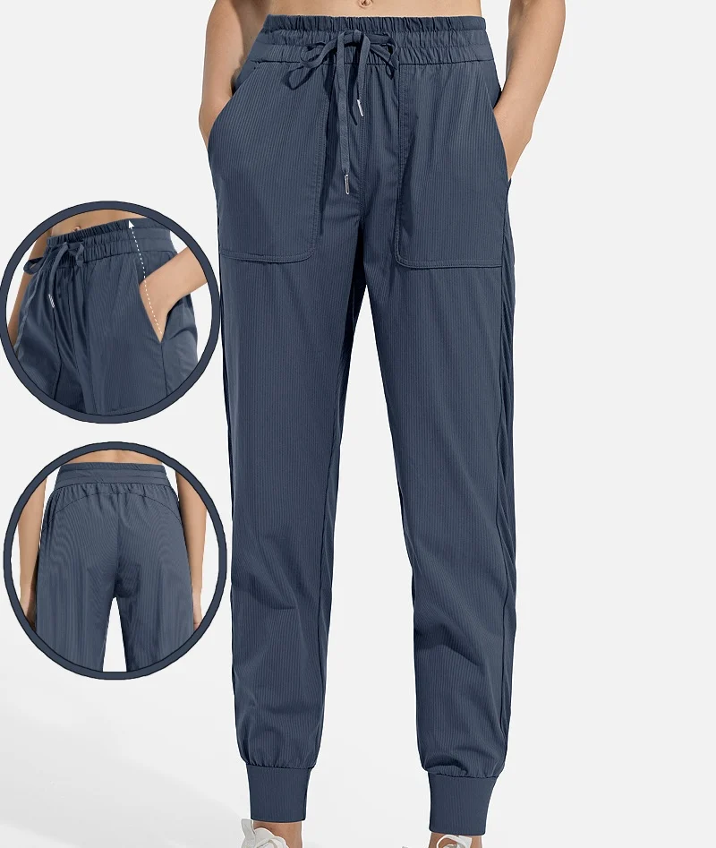 

Womens Sports Loose Fit Casual Pants Drawstring Ankle Joggers Tapered Slimming Workout Running Dance Yoga Cropped Pants for Gym