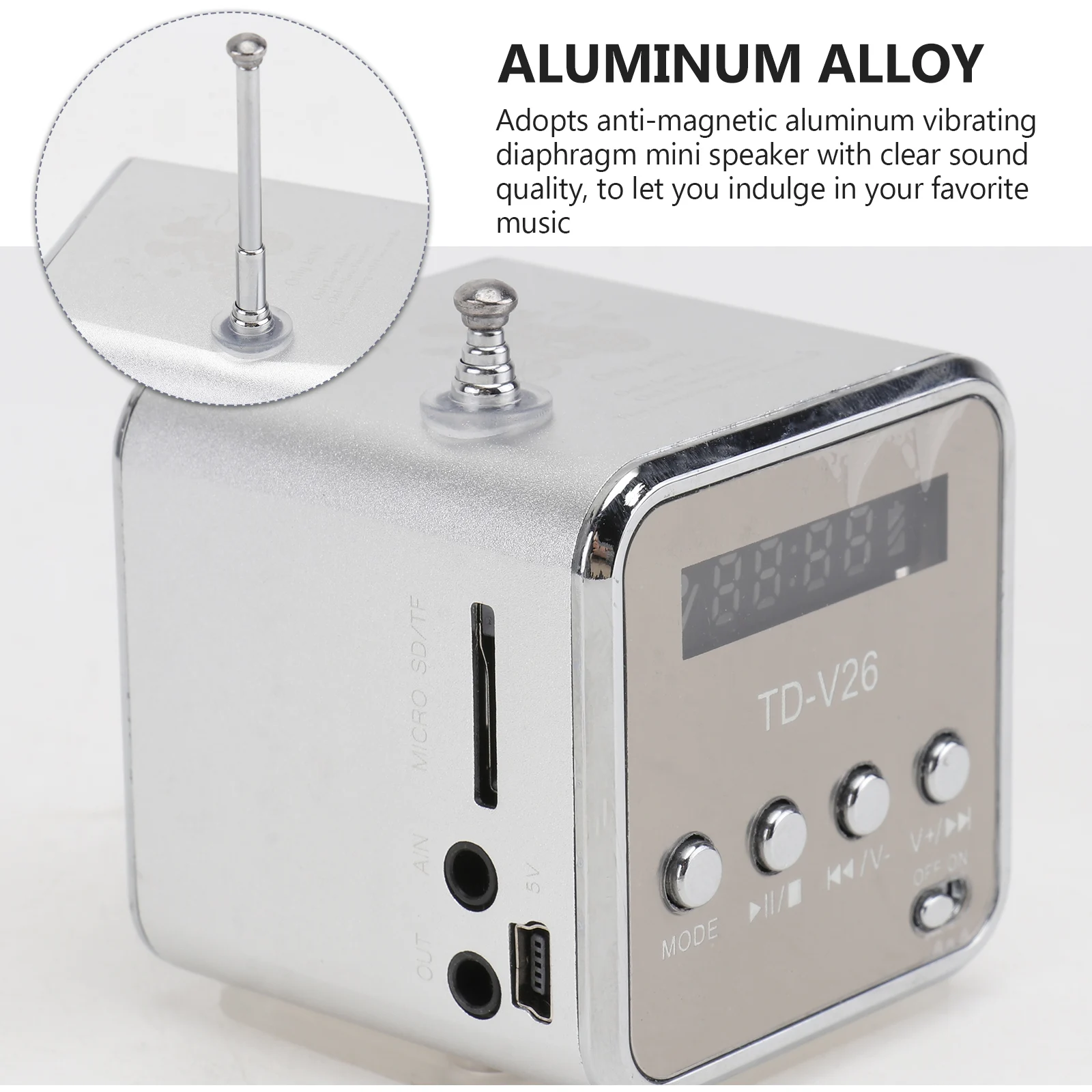 Dual-Function Mini Digital Speaker Mp3 Player Micro Usb Support Portable Rechargeable Led Display