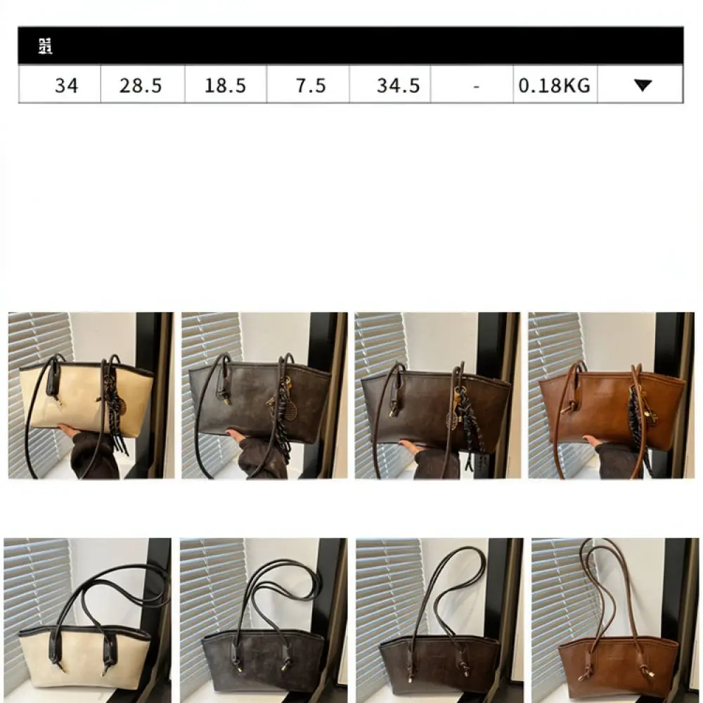 Elegant Women Shoulder Bag Vintage Large Capacity Tote PU Leather Handbag Casual Bucket Bag For Work School Winter New