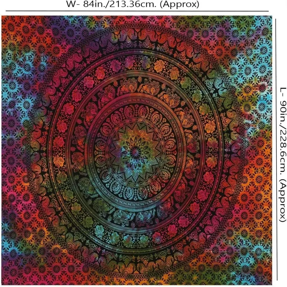 VIKAMA Boho Mandala Wall Tapestry Hippie Style Art Cloth for Home Bedroom Living Room Decoration