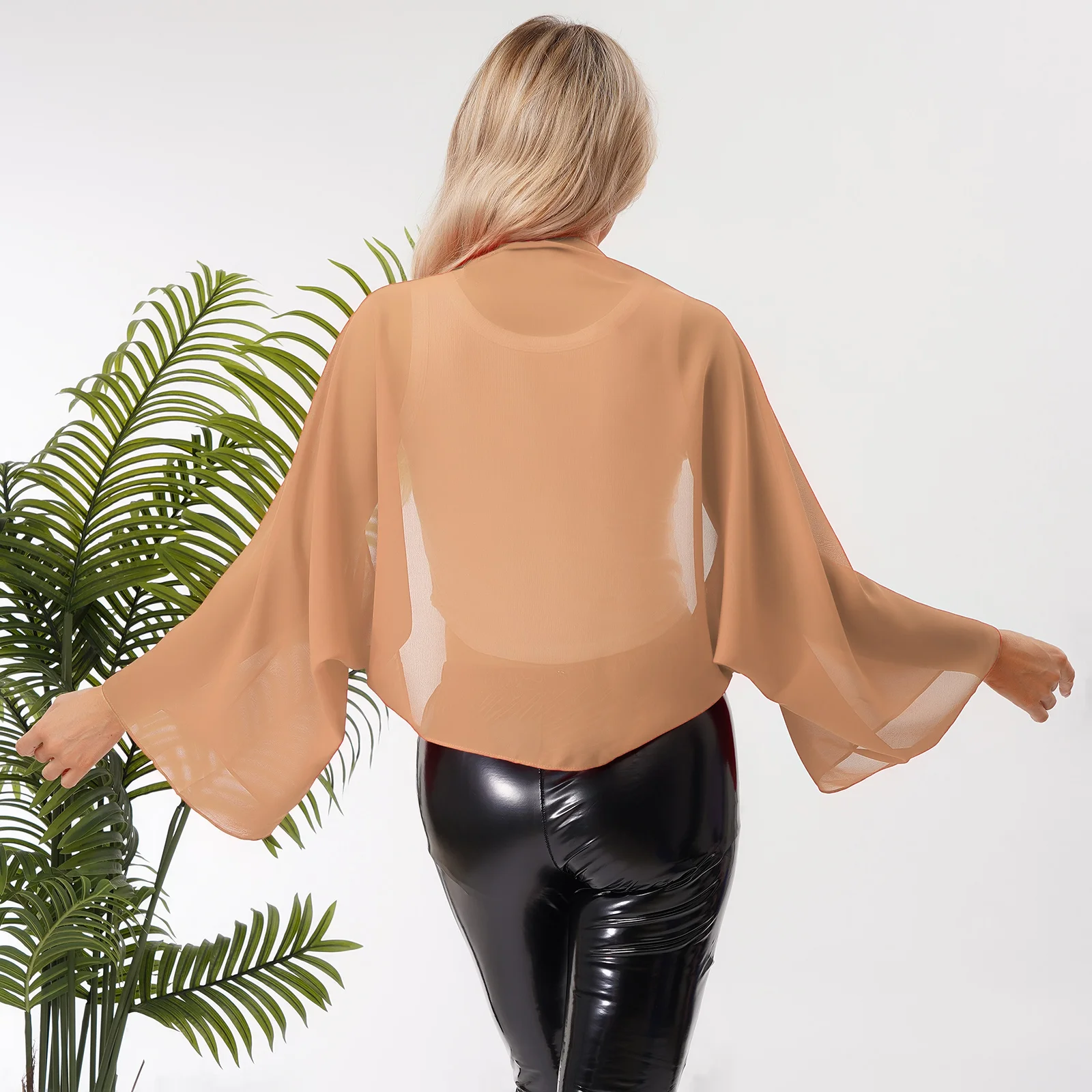 Elegant Women Open Front Shawl Wraps Cover Up Chiffon Thin Coat for Formal Evening Party Wedding Bridesmaid Dress Accessries