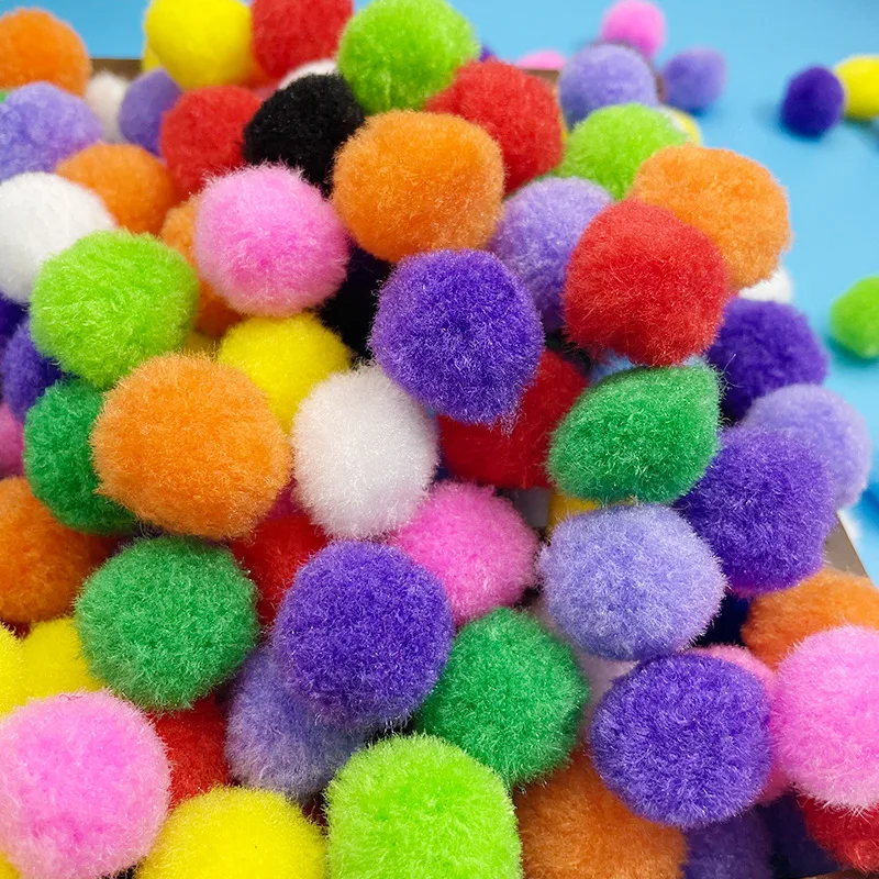 25mm Mixed Fluffy High Elasticity Soft Pompoms Home Furnishings Diy Hand-sewn Craft Children's Toys Wedding Decoration