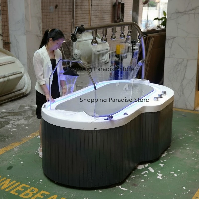 Factory Household Fiberglass Vichy Shower Massage Bed Acrylic Water Spa and Shower Bed