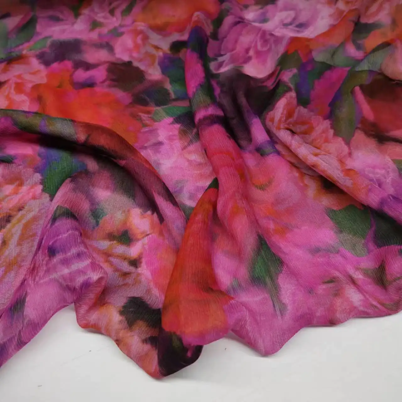 On Sale Summer Pure Silk Crepe Soft Big Flower Breathable DIY Tissue