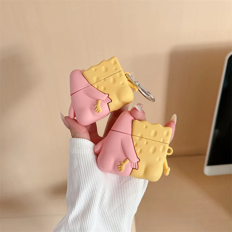 

Cartoon Starfish Sponge Case for AirPods Pro2 Airpod Pro 1 2 3 4 Bluetooth Earbuds Charging Box Protective Earphone Case Cover