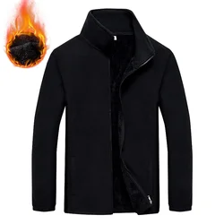 2024 Men's Outdoor Fleece Hiking Jacket New Fashion Outdoor Coat Solid Color Sports Loose Men Warm Windproof Camping Jacket