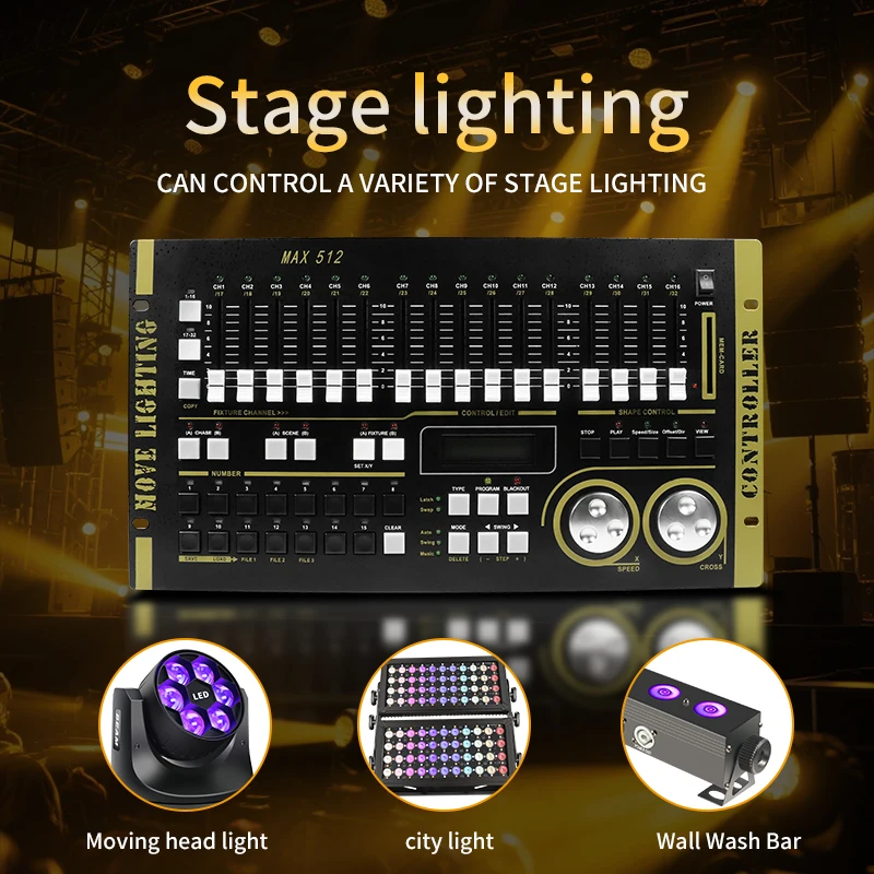 AICPOSE Professional DMX Control Console Stage Lighting Controller For Event MAX 512Light Console