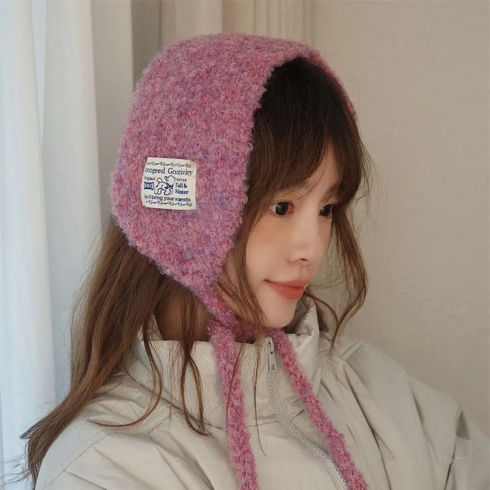 Korean Style Wool Strappy Earmuffs Solid Color Windproof Knitted Ear Covers Ear Protection Thicken Warm Earlaps Girls