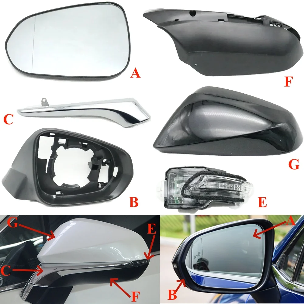 Rearview Mirror Cover Frame Lens Lower Cap For Lexus RX RX200T RX350 RX350 IV 2016-2022 NX NX200T NX300h NX300 MK1 2014-2021