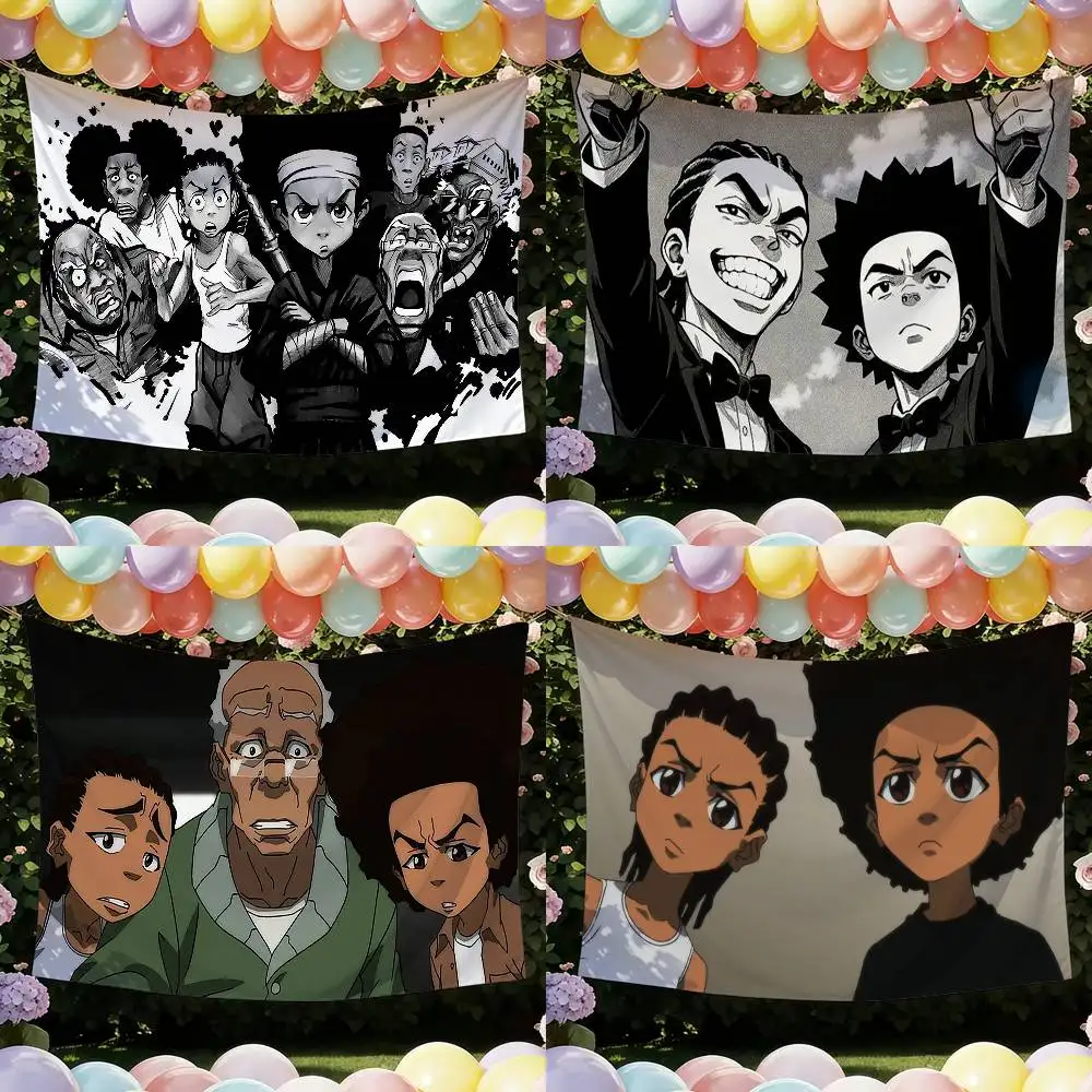 ANIME T-The Boondocks Funny Flags for Bedrooms Home Decor Items Outdoor Decors Garage Decoration Flaga