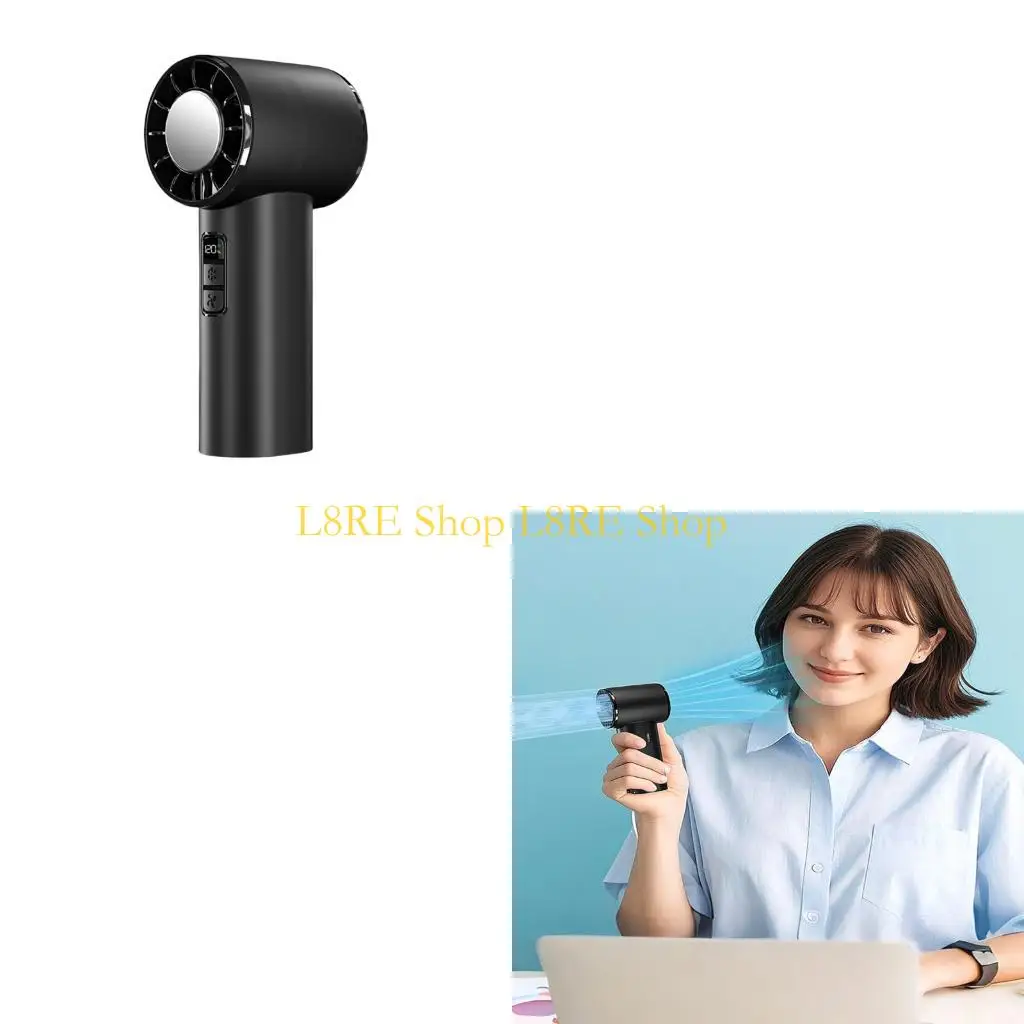 

L8RE WANDHELD FAN для охлаждения для перезаряжаемого вентилятора USB с помощью светодиодного цифрового дисплея