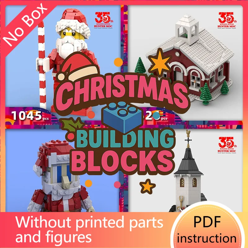 

2025 Christmas Adult Edition Building Blocks featuring Vacation House, Xmas Train & Santa Puzzle