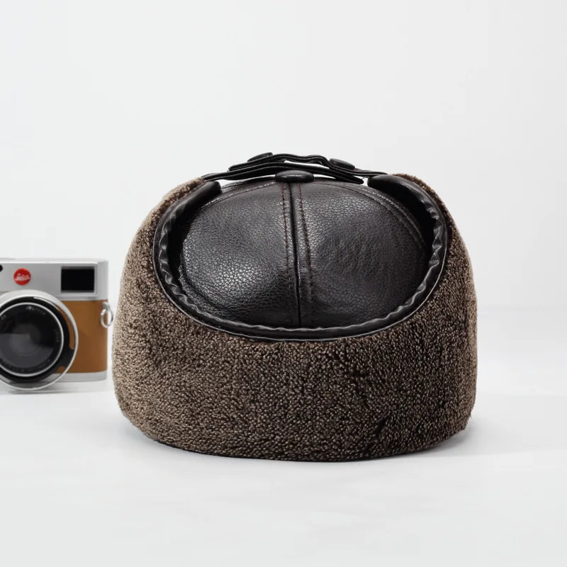 2026New PU Leather Winter Men' - Leather Work Hat 评论和价格