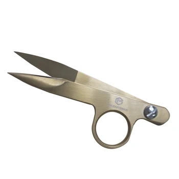 Jincraftsman®-4.6 אינץ עלה זהב עור מפוצל נדן בגד כלים תפירת רקמת סריגה בגדי משרד חייט מספריים