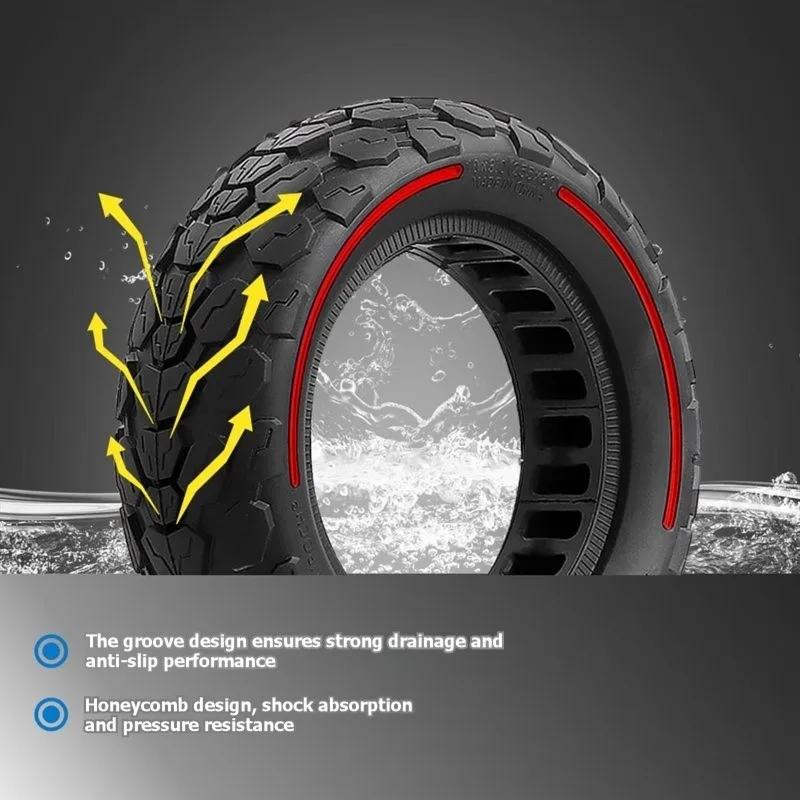 10X3.0 Solid Rubber Tire For ZERO10X/Kugoo Electric Scooter - Honeycomb No-Inflate Design