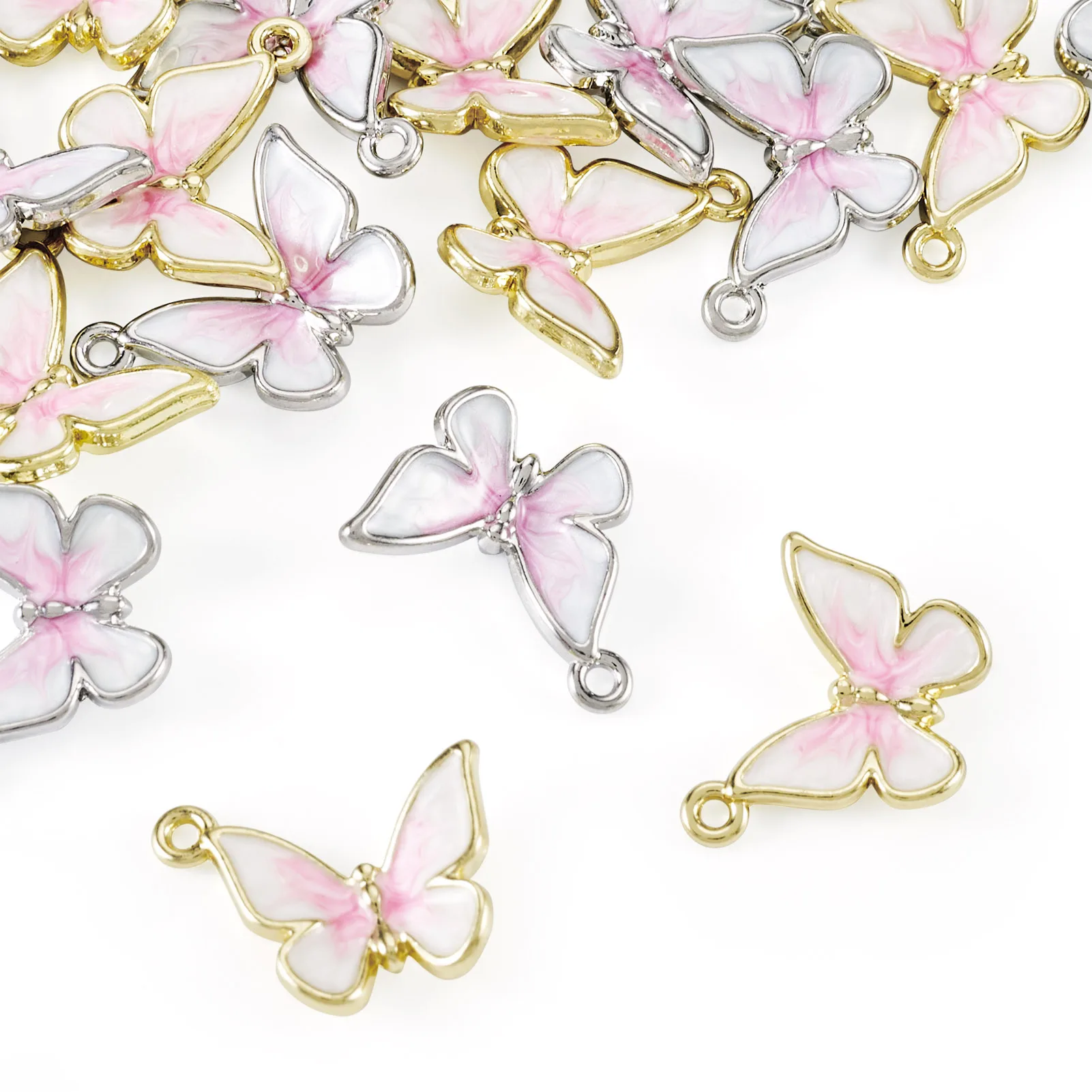 

16Pcs Alloy Enamel Pendants Butterfly Charm Mixed Color for Making DIY Jewelry Necklace Bracelet Earring Charm Accessories