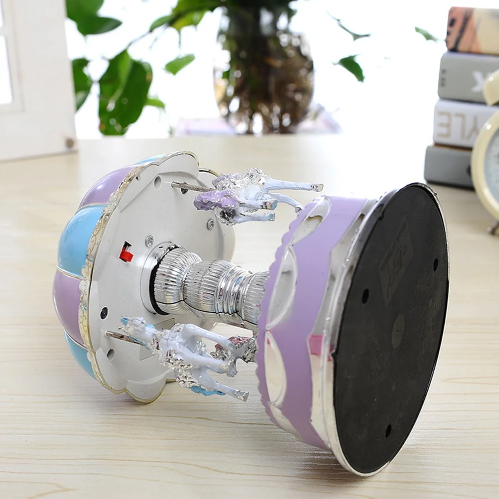 Luxury Carousel Music Box 3 Horses Rotate LED Light Luminous Rotation (Purple) luxury music box totatable music box