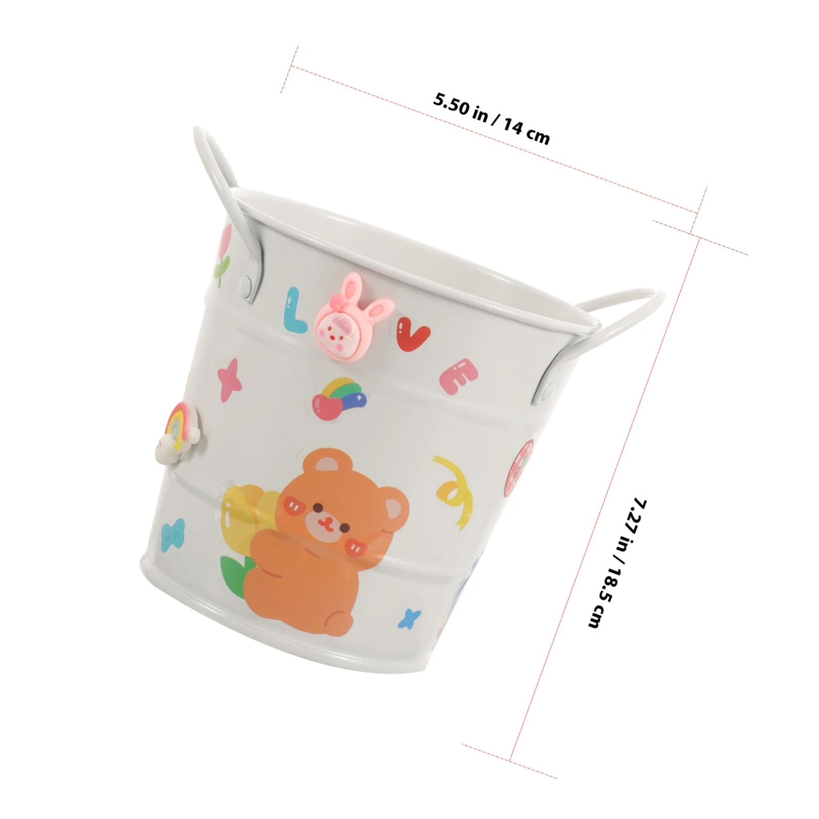 Iron Desktop Pen Organizer with Big Opening Retro Design for Office Study Bedroom Stationery Storage Holder Makeup Brush