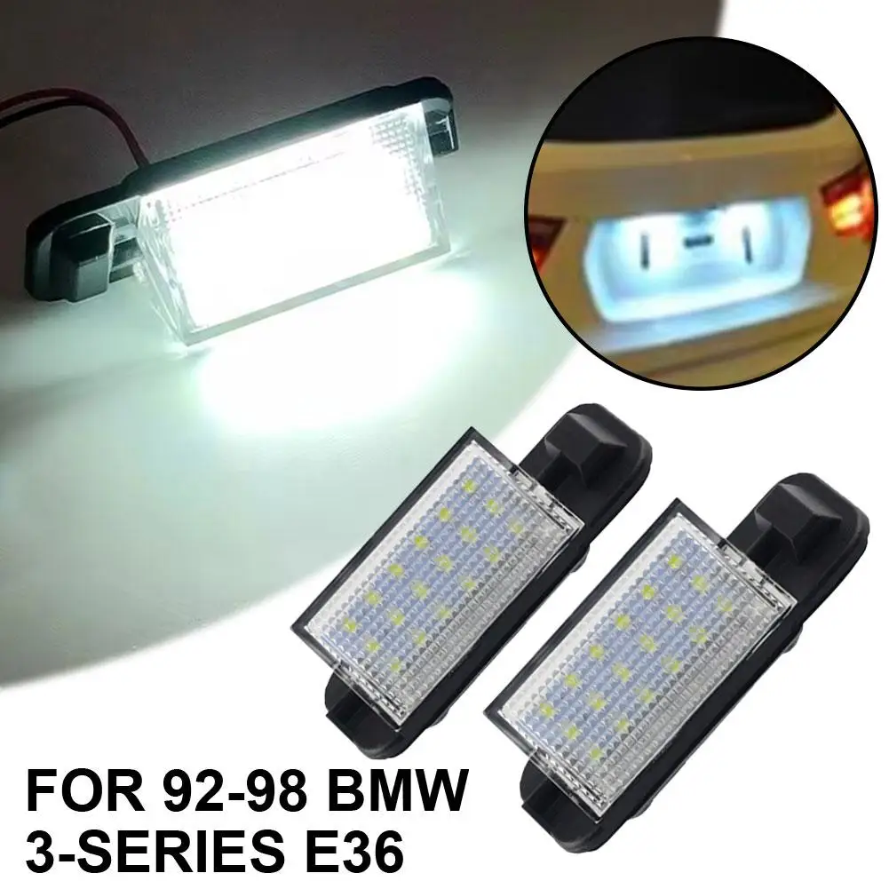 2 قطعة LED رقم الترخيص لوحة أضواء لمبات لسيارات BMW 3 Series E36 318i 318is 318ti 325i M3 1992-1998 الأبيض لا خطأ P0U6