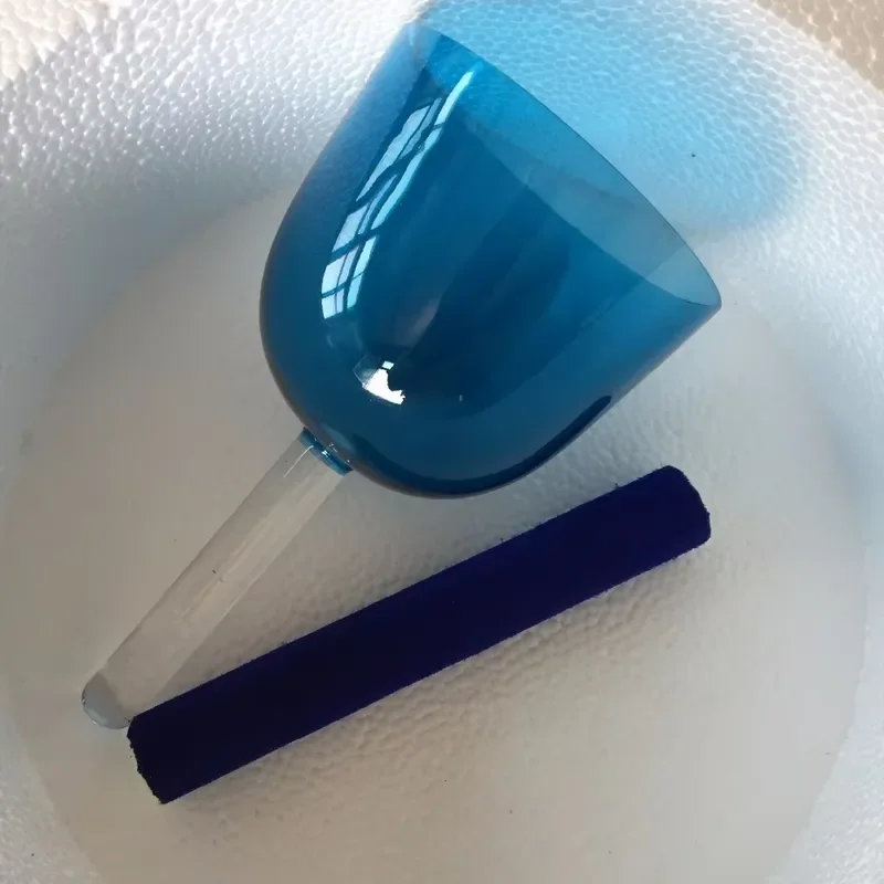 STAR LIN KUP Indigo Blue Crystal Handle Singing Bowl 5.25 Inch A# Note Third Eye Chakra Healing Meditation Sound Therapy