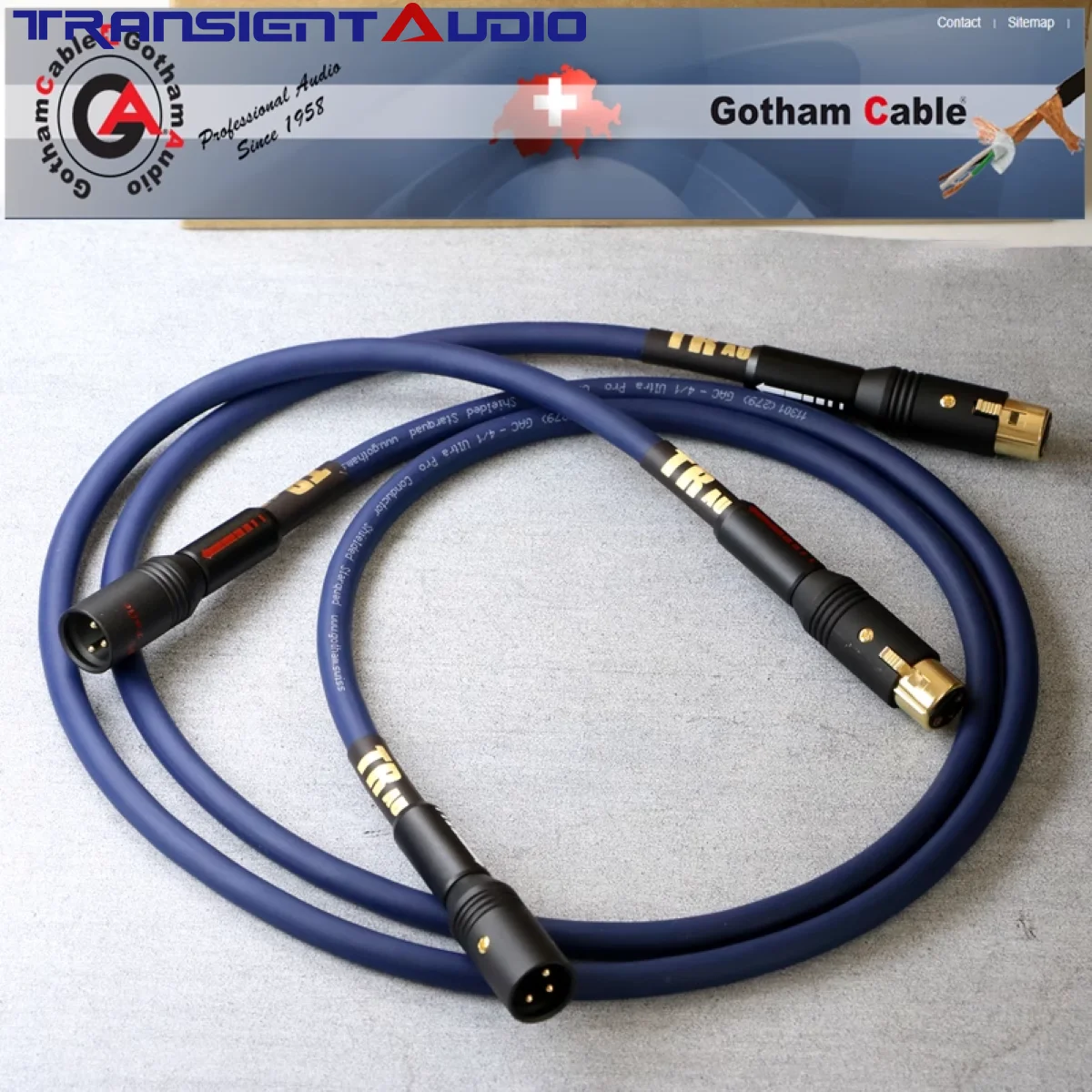 Gotham 11301 Ultra Pro Starquad XLR Cable — Swiss Hi-Fi Balanced Interconnect for Amps/CD Preamps, Flagship Sound