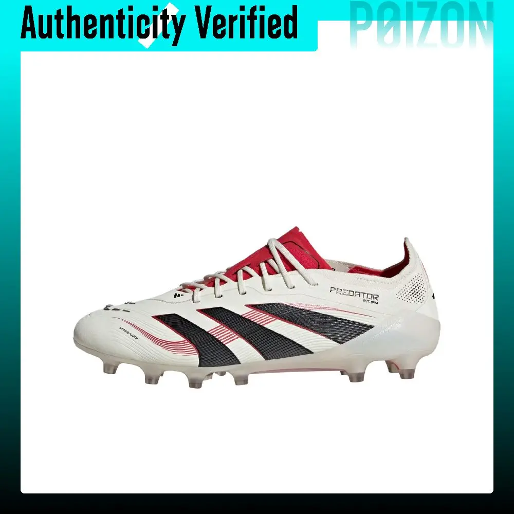 Adidas PREDATOR ELITE Soccer Shoes Unisex Low-top White/Black/Red JI2082