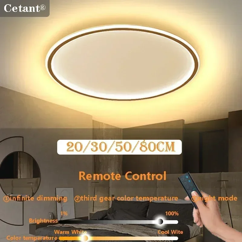 LED Ceiling Lights 20/30/50/80cm Remote Control Adjustable Color Temperature Brightness Bedroom Living Room Kitchen Indoor Lamps