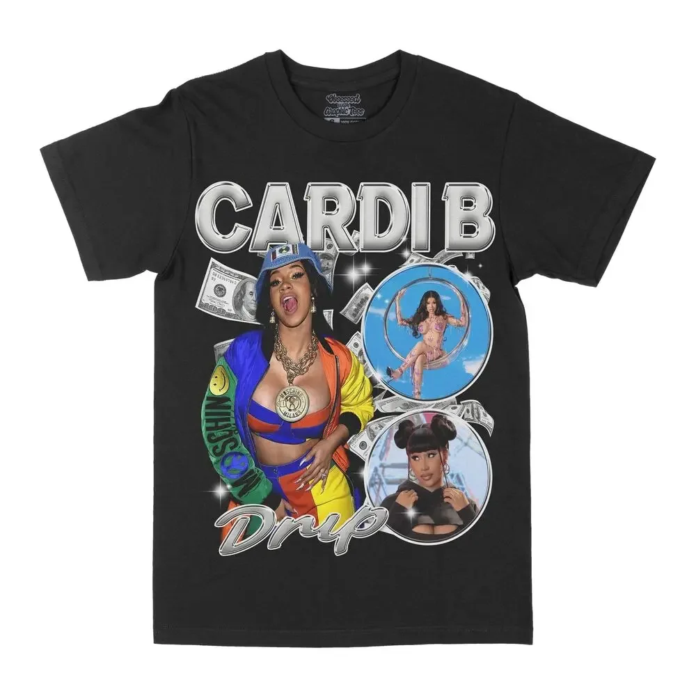 Cardi B Graphic Tee Anime Graphic T-shirts for Men Clothing Women Tees High Quality 100%Cotton Short Sleeve