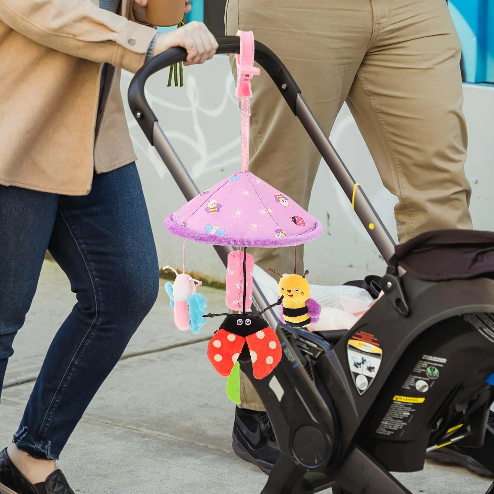 Poussette suspendue pour berceau de bébé, Stimulation Mobile pour nourrissons, sièges de voiture pour nouveau-nés, tapis de jeu, pendentif de lit, développement des couleurs