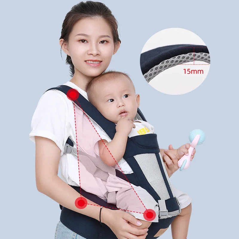 Portabebés ergonómico para recién nacidos, taburete de cintura de algodón con correas multiusos, 0-36M