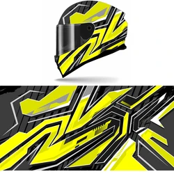 Abstract Yellow Full Helmet Wrap Sticker Motorcycle Helmet Racing Graphic Decal Vinyl Wrap Helmet Decor Sticker