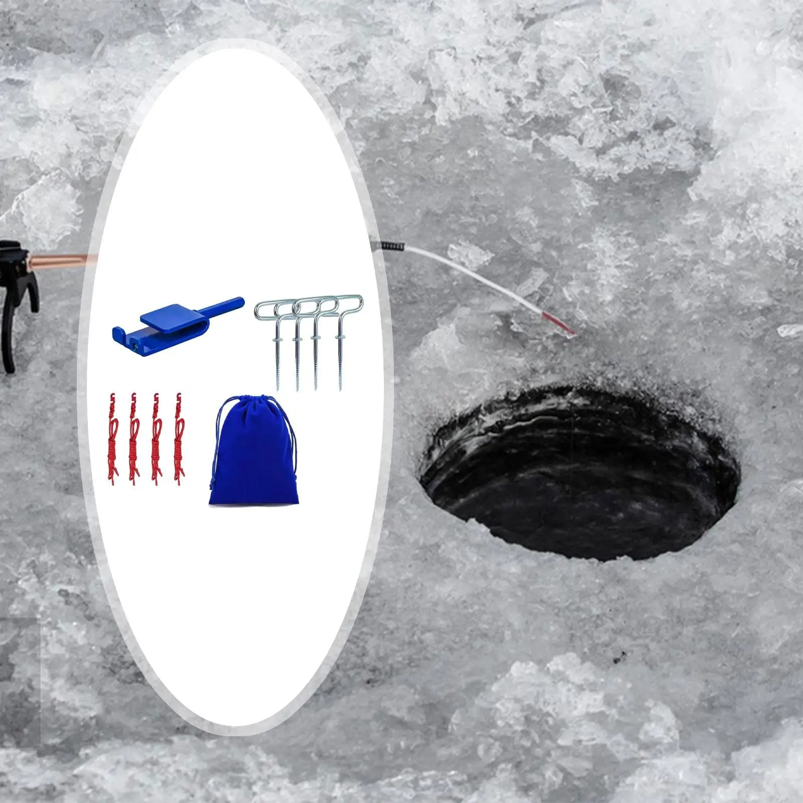 

Ice Fishing Anchor Tool Ice Fishing Shelter Anchor Ice Anchor Drill Adapter for
