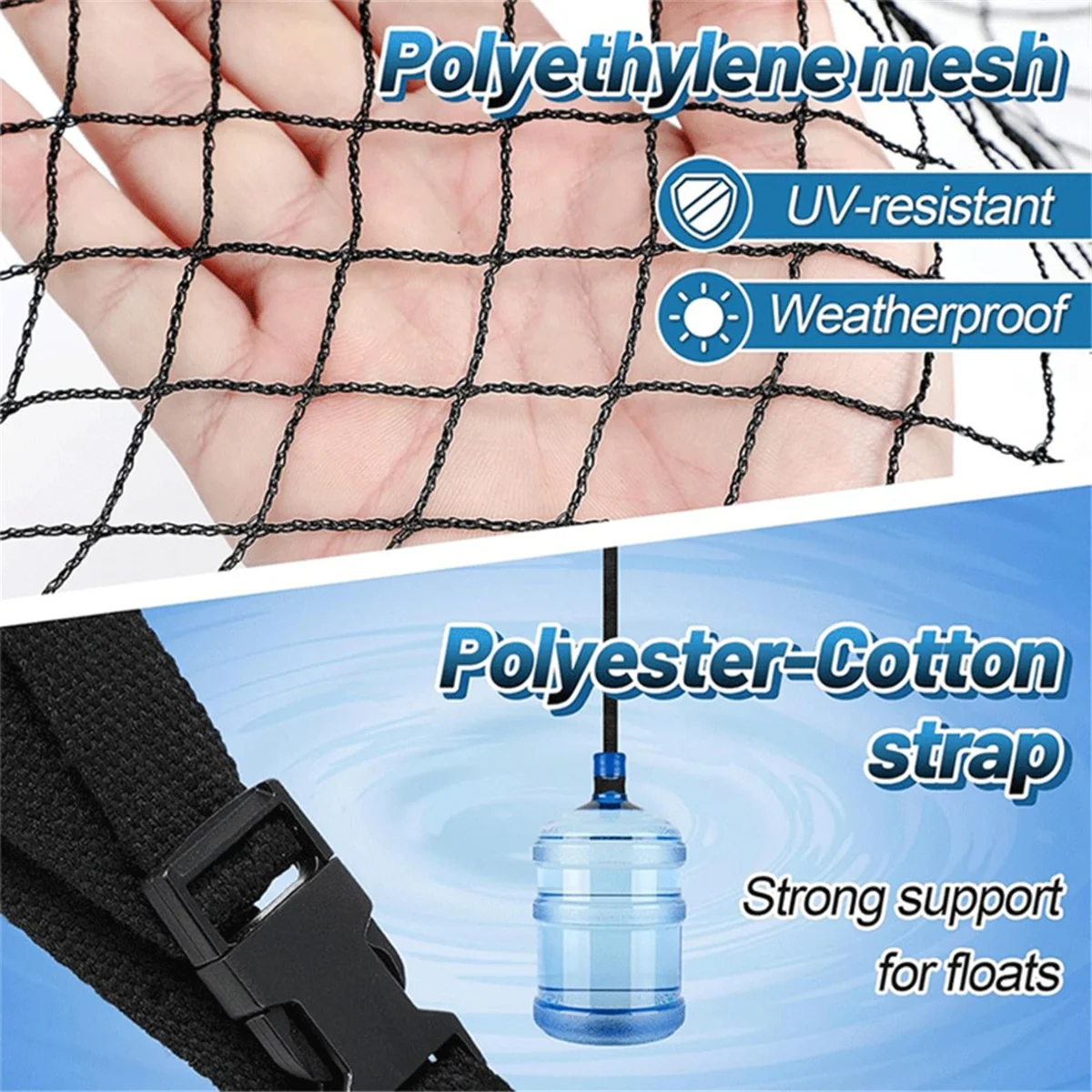 NEW Large Pool Float Toy Storage Net DurableMesh Net Organizer for Fence with Straps, Poolside Fence Toys Holder