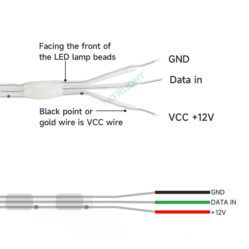 3Pin WS2811 12V Programmable LED String Lights - IP68 Waterproof Cuttable 100LEDs/m Christmas Party DIY Outdoor garland Lighting