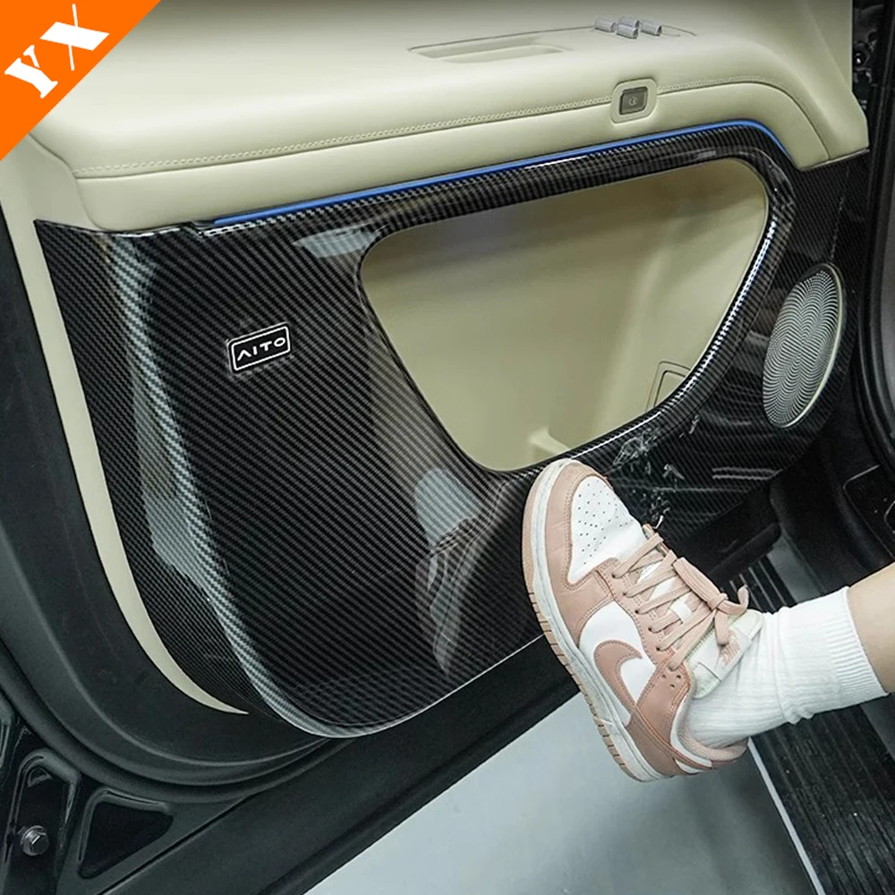 

For AITO M9 Accessories 2024 Car Door Anti-kick Dust-proof Audio Speaker Decor Protector Sticker Cover 4pcs