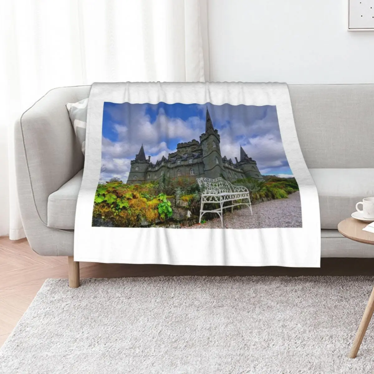Inveraray Castle, Argyll, Scotland Throw Blanket For Decorative Sofa Personalized Gift Thin blankets and throws Single Blankets